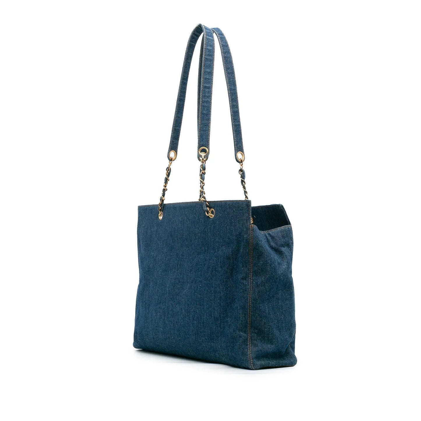 Blue Chanel CC Denim Chain Tote