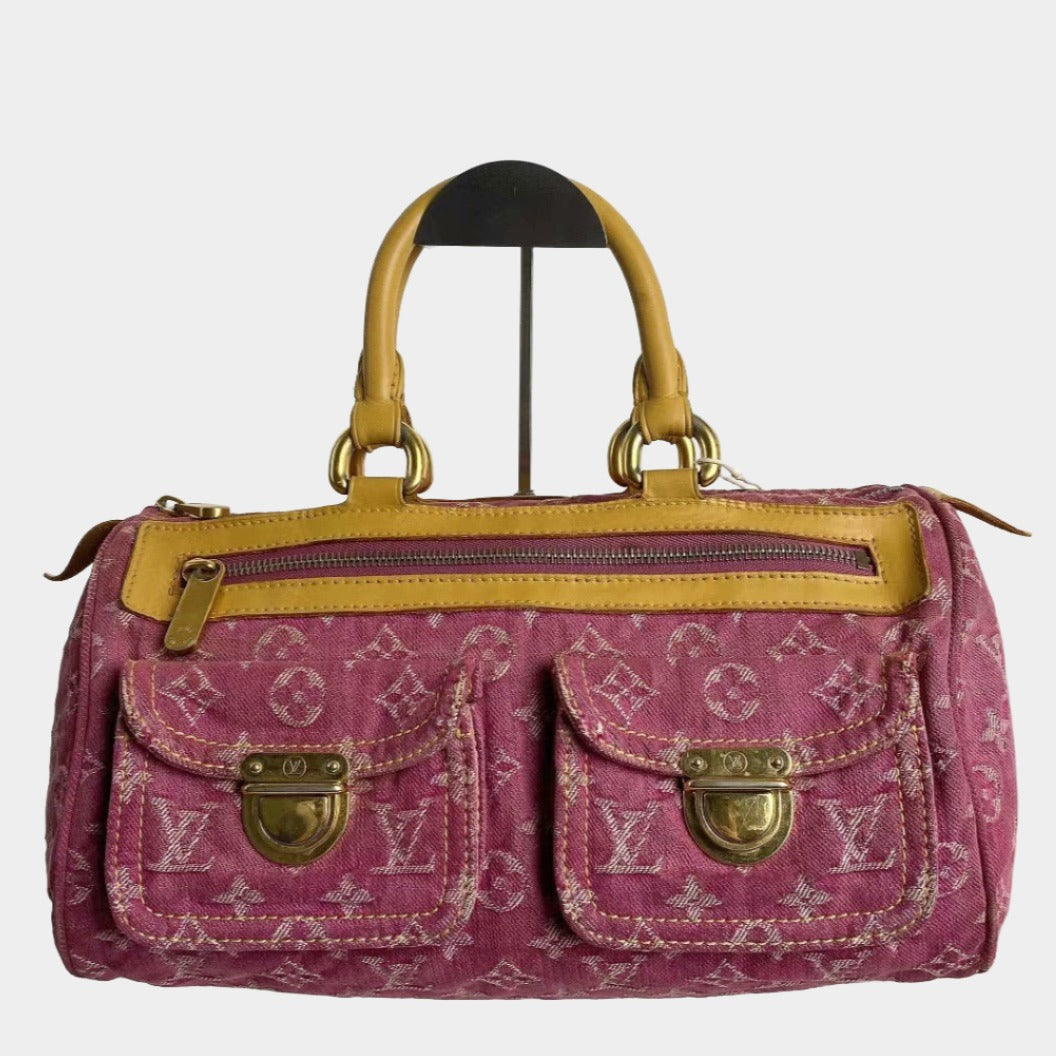 Louis Vuitton Denim Neo Speedy Boston Bag Pink