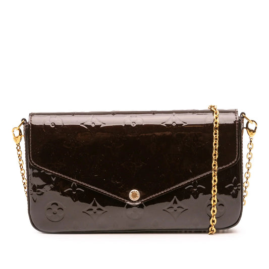 Purple Louis Vuitton Monogram Vernis Pochette Felicie Crossbody Bag