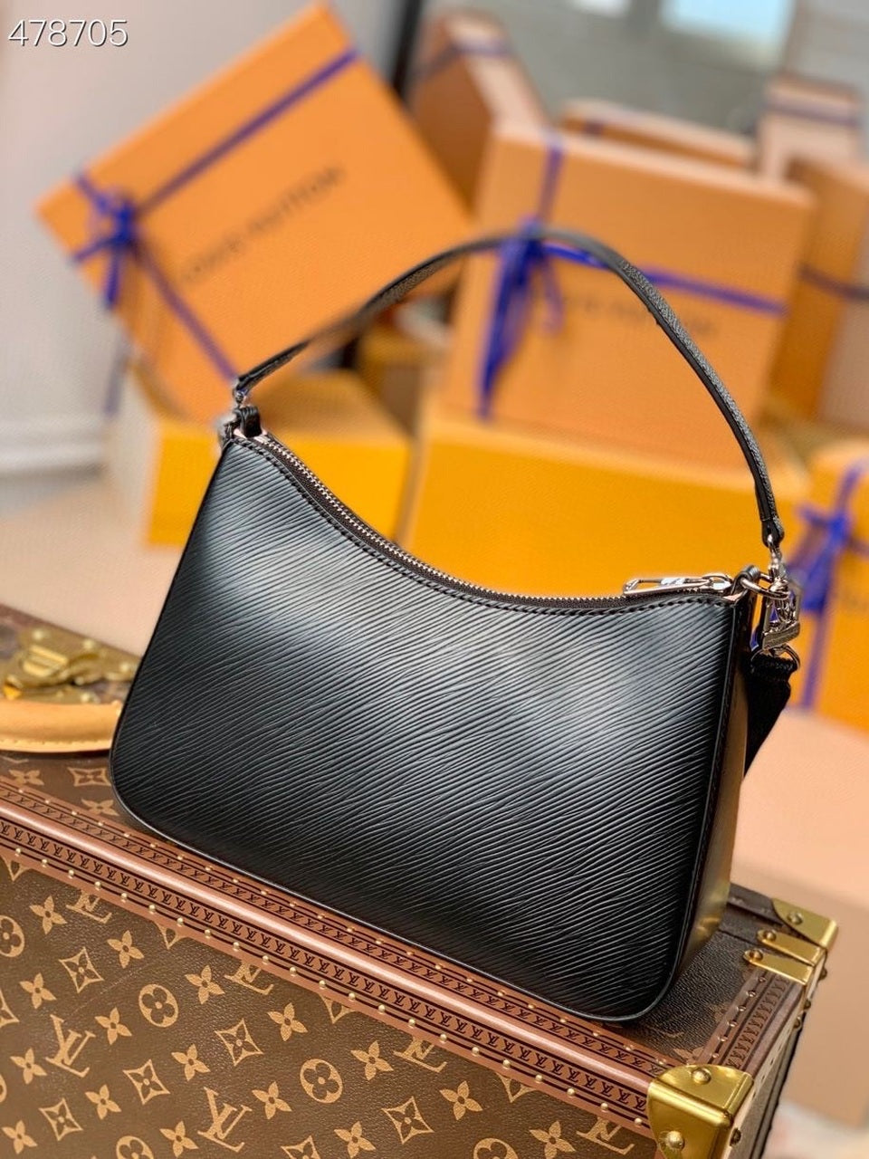 Top Quality Marelle Tote MM Epi Black For Women, Womens Handbags, Shoulder And Crossbody Bags 11.8in/30cm Top Quality M59954