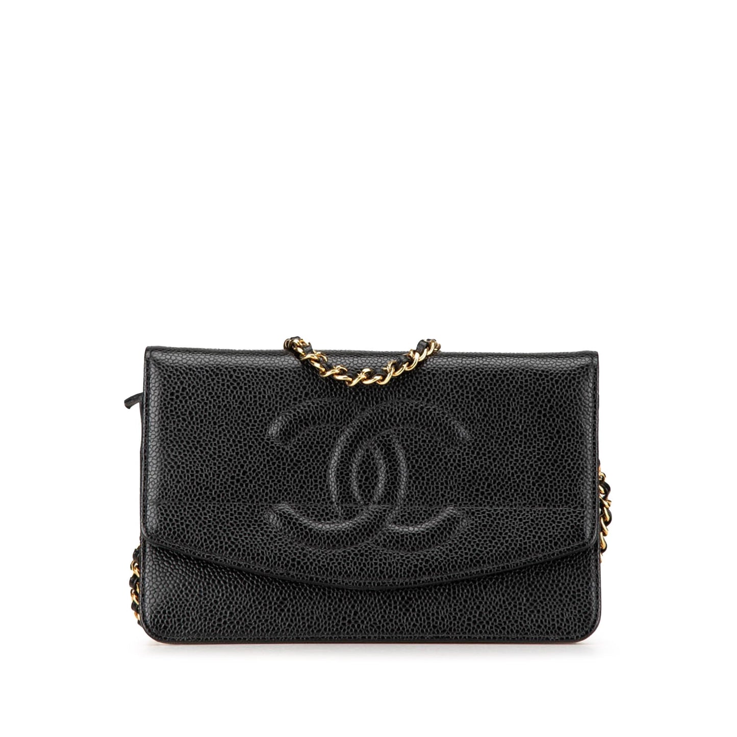Black Chanel CC Caviar Wallet on Chain Crossbody Bag