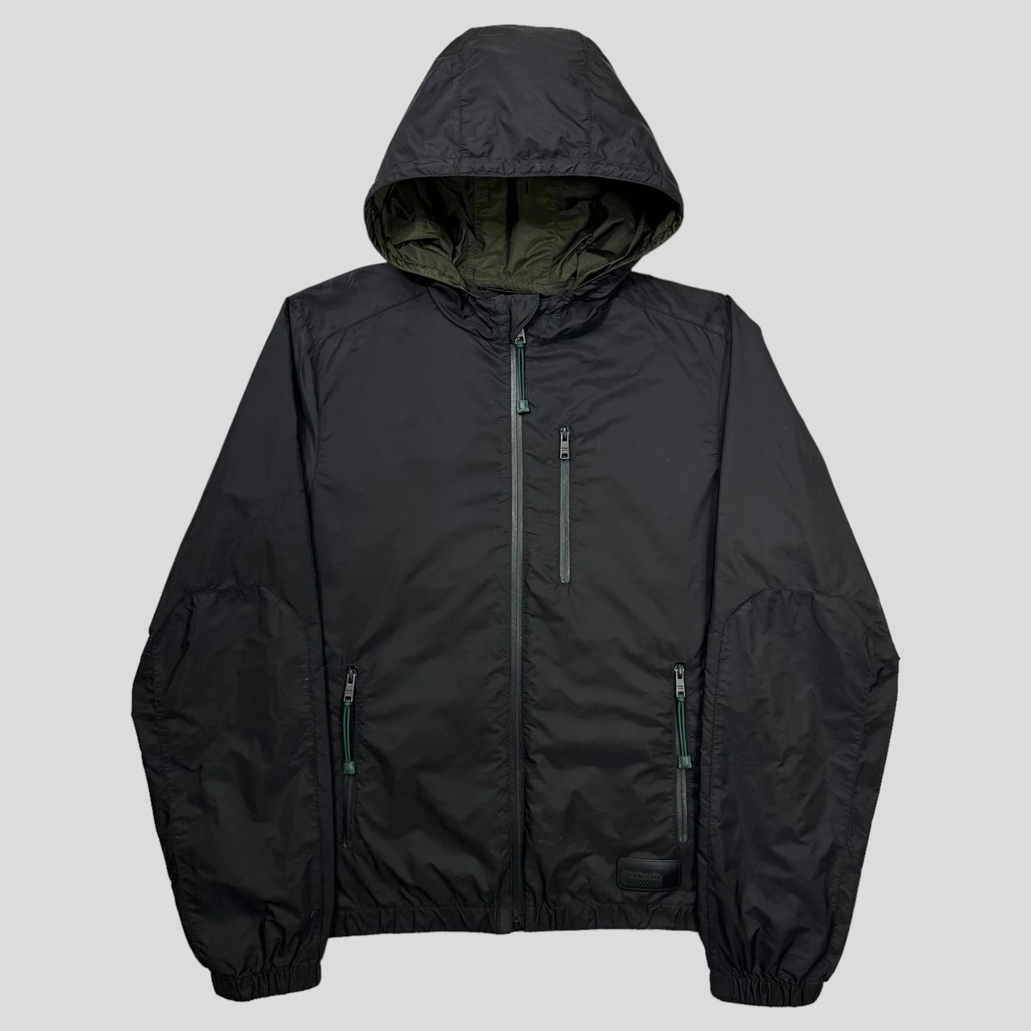 Prada Milano 2017 Rubber Logo Laminated K-way Windbreaker - L