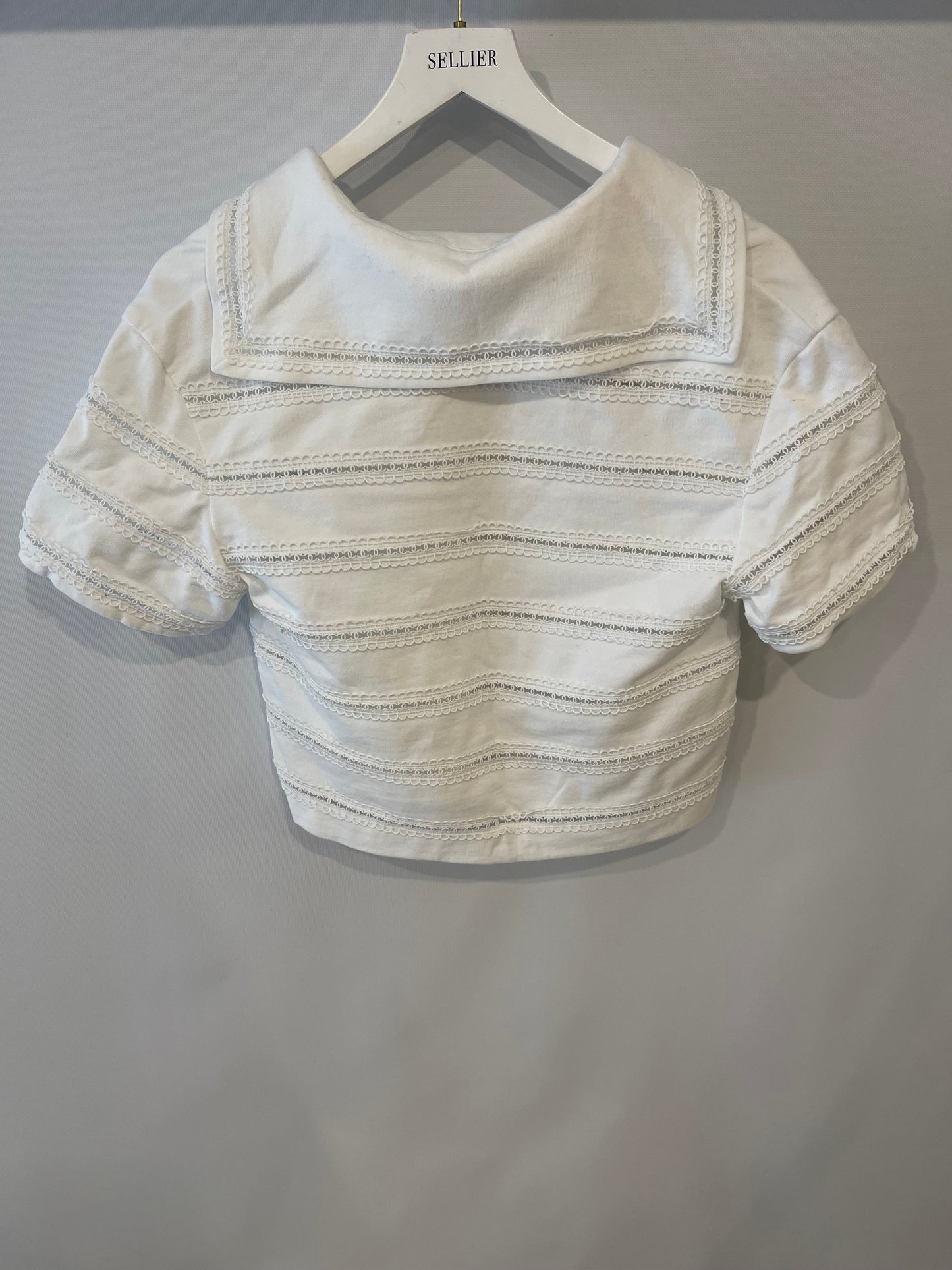 Chanel White Blo  with CC Logo Embroideries Size FR 34 (UK 6)