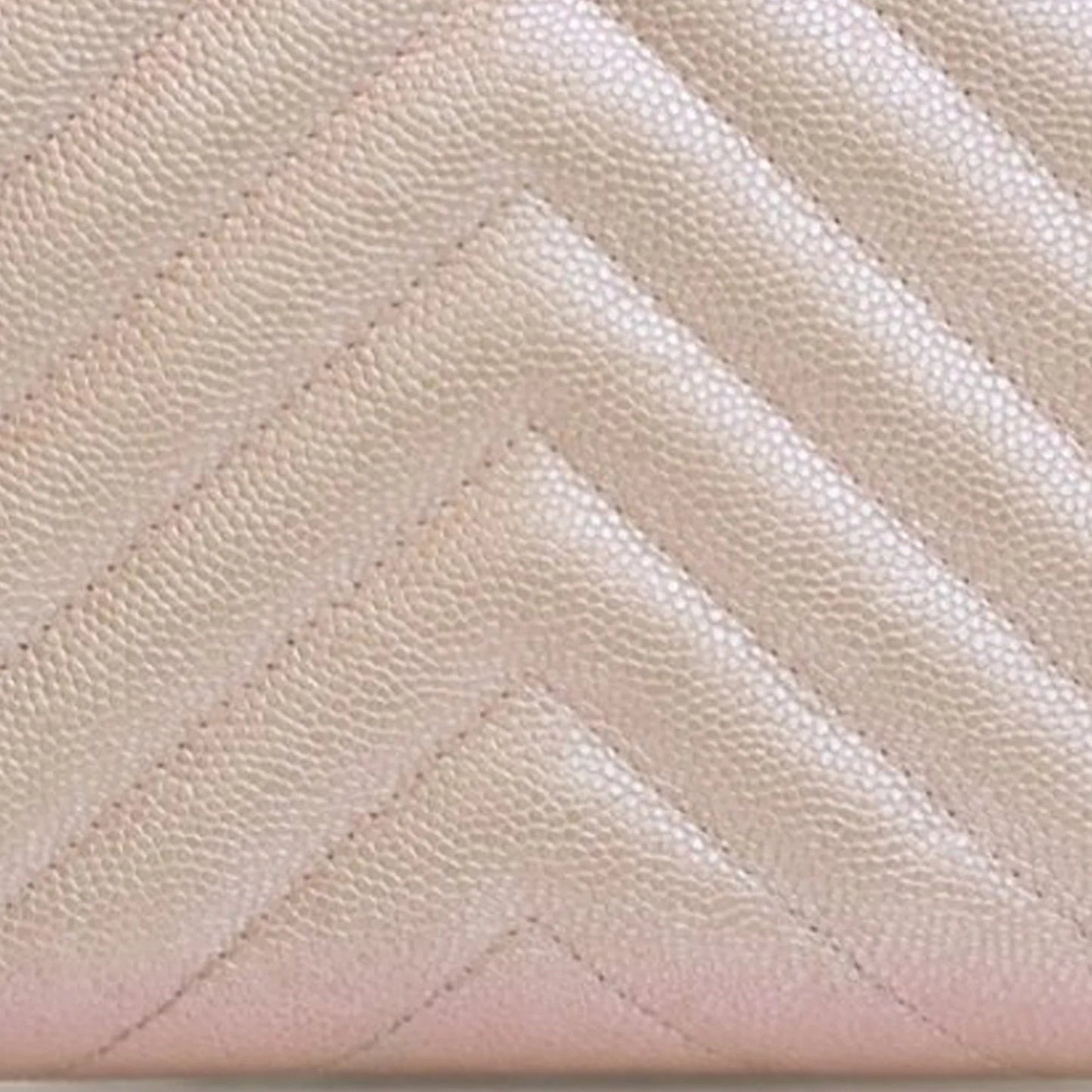 Pink Chanel CC Chevron Iridescent Caviar Zip Around Wallet