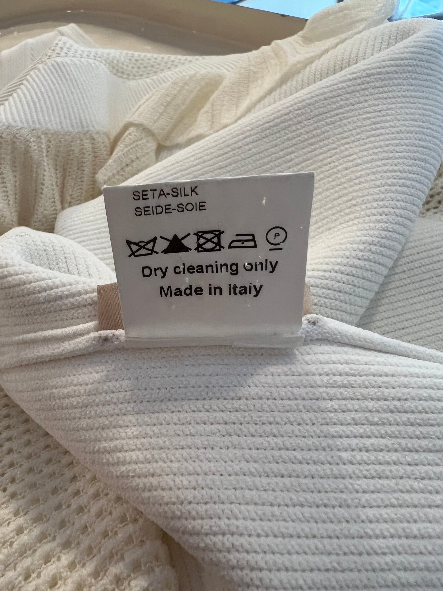 Ala•a White Ribbed Sleeveless Mini Dress with Knit and Frill Details Size FR 38 (UK 10)