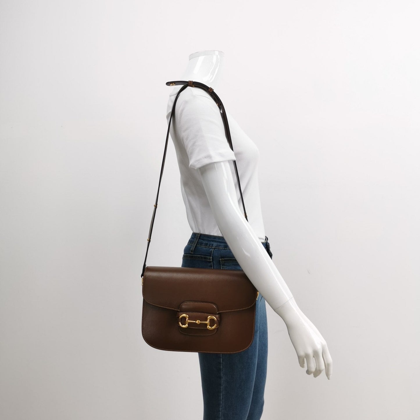 Gucci 1955 Horsebit Shoulder Bag Caramel Brown Small Leather