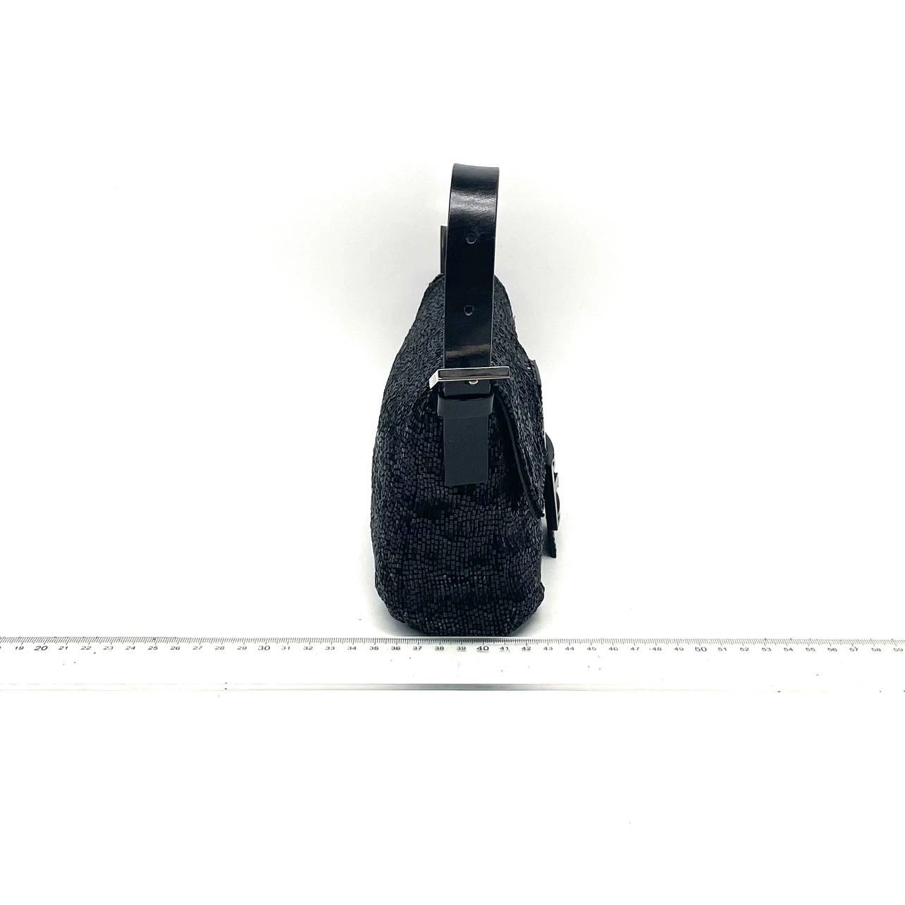 Fendi Baguette   Black Glitter Beads Shoulder Bag
