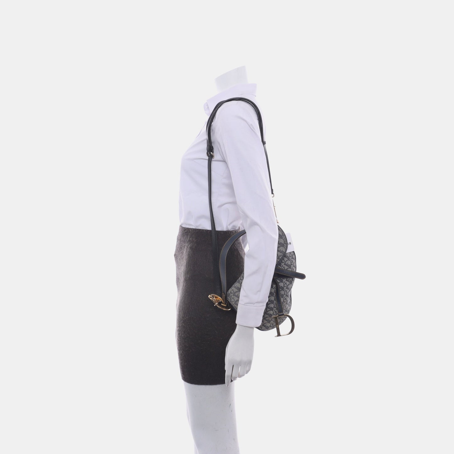Dior Saddle   Navy Oblique with Multicolor Silk Lining