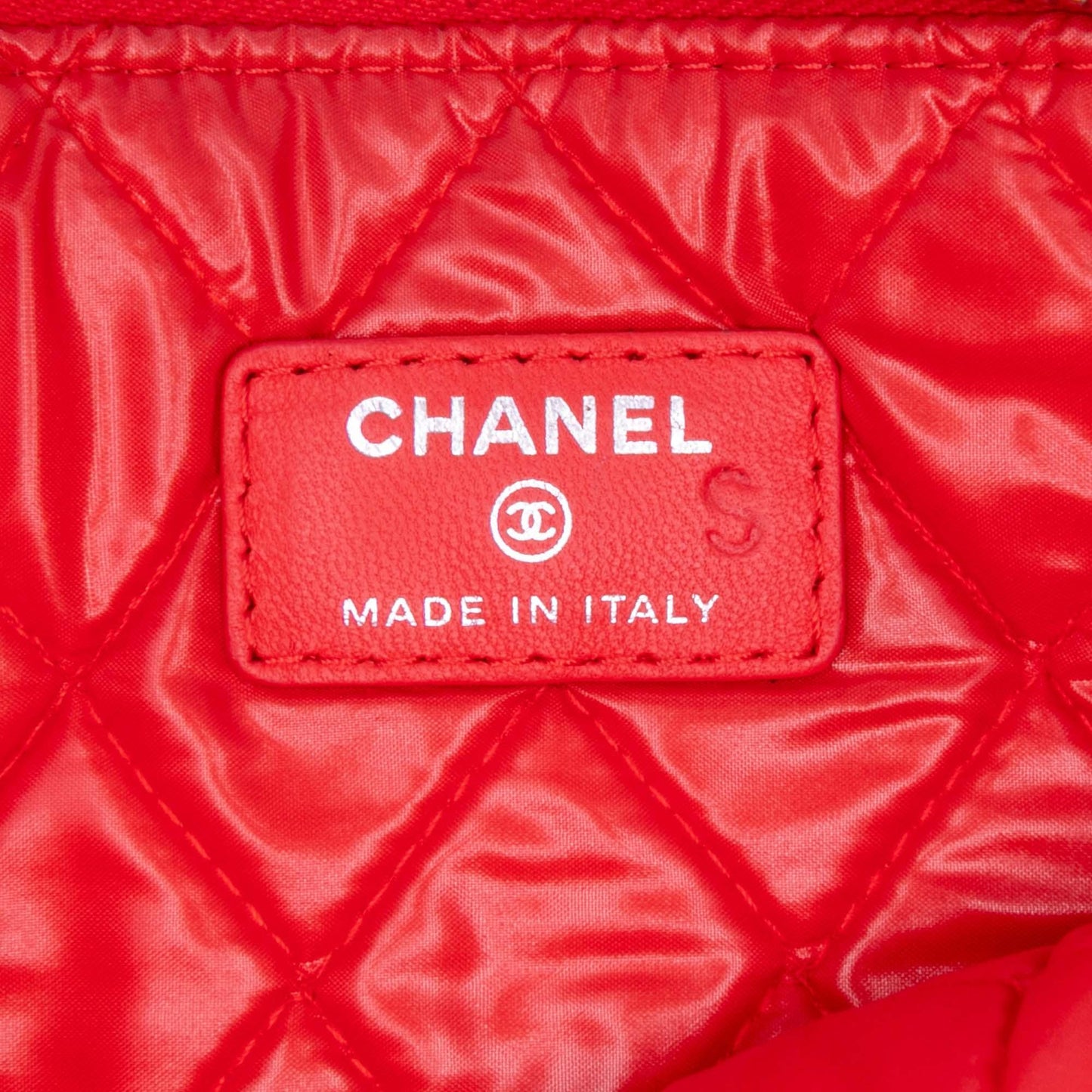 Red Chanel Medium Printed Lambskin Cuba La Habana O Case Clutch