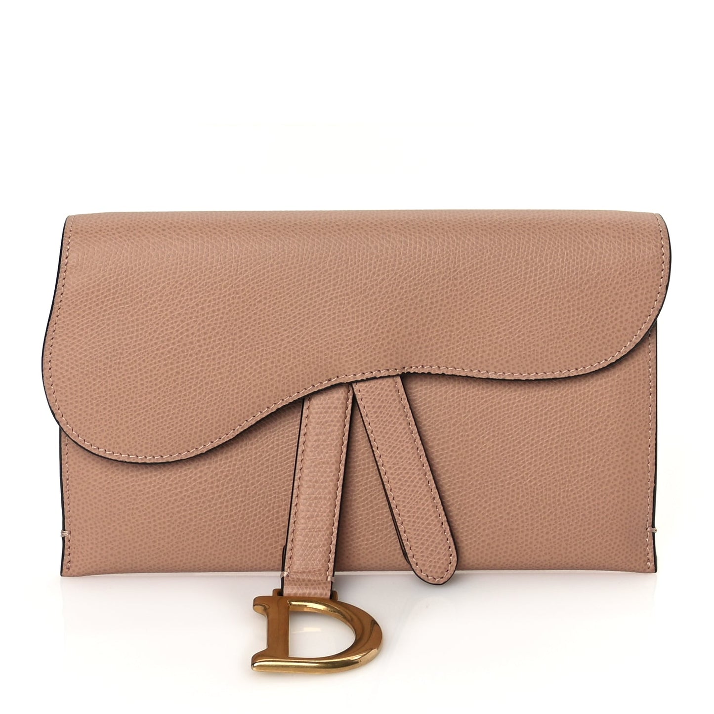 Christian Dior Grained Calfskin Saddle Clutch Fard