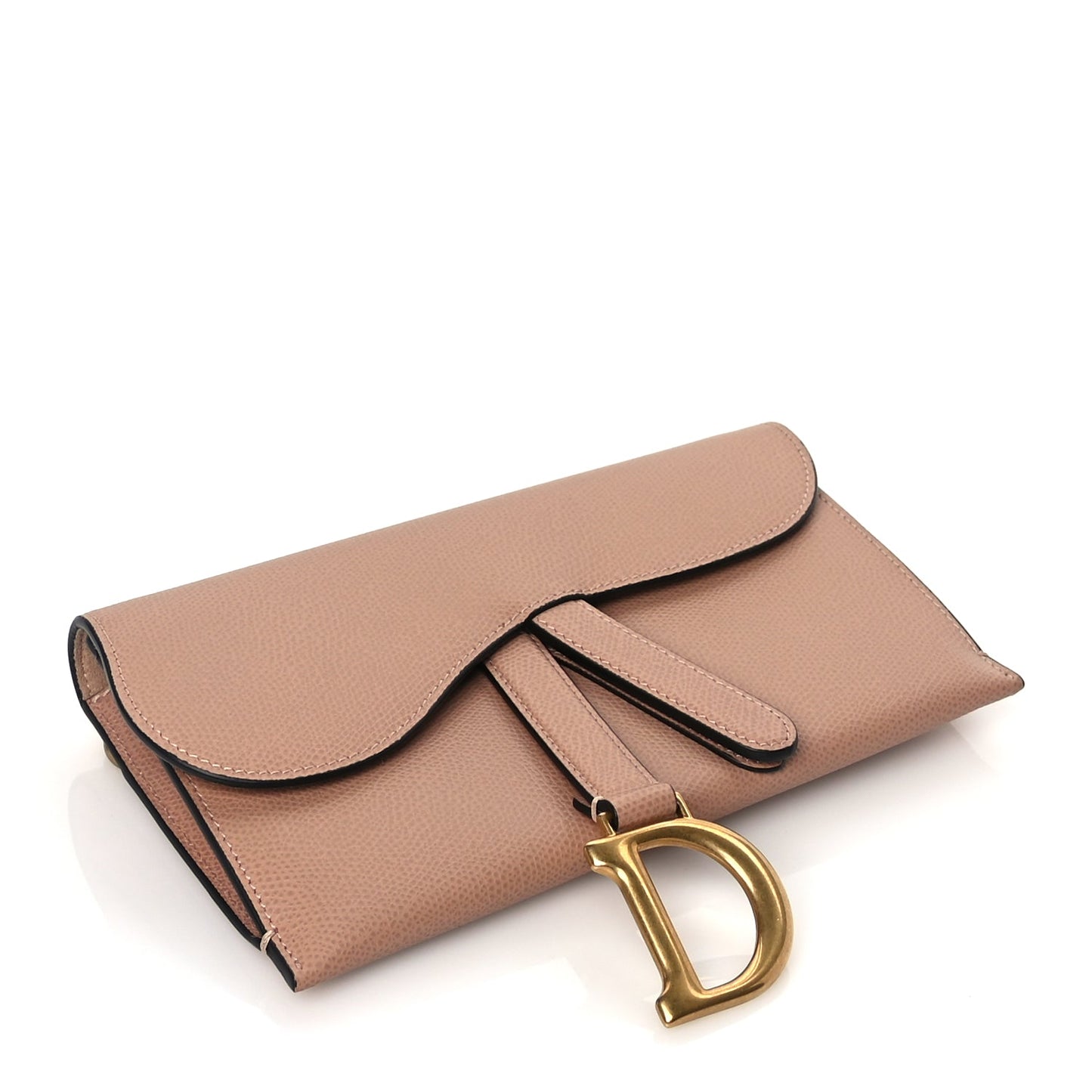 Christian Dior Grained Calfskin Saddle Clutch Fard