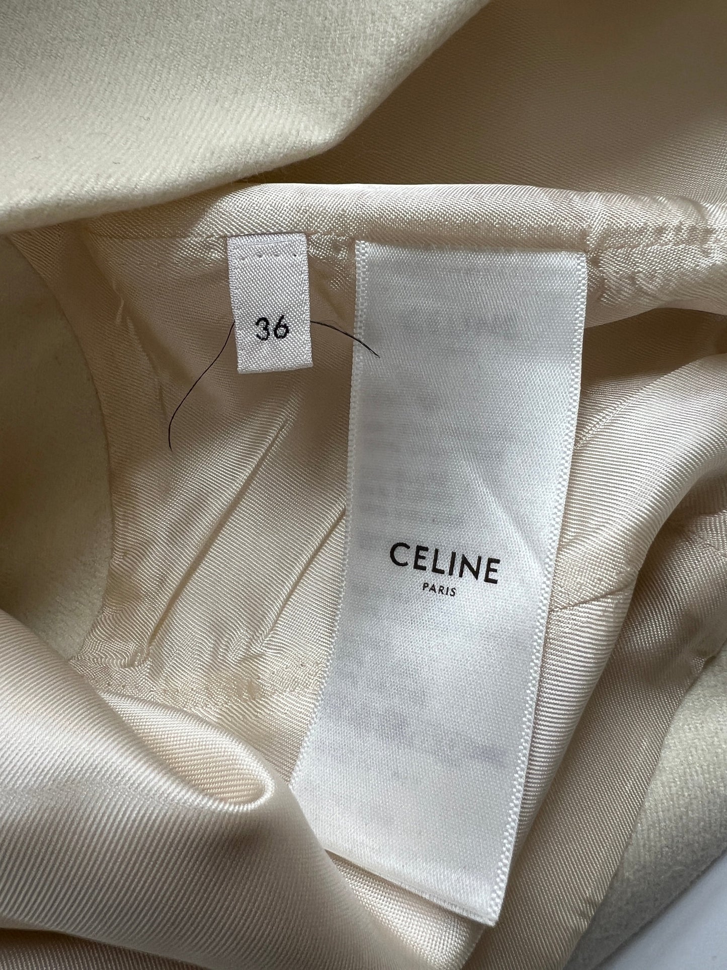 Celine Cream Cropped Cashmere High-Neck Top Size FR 36 (UK 8)