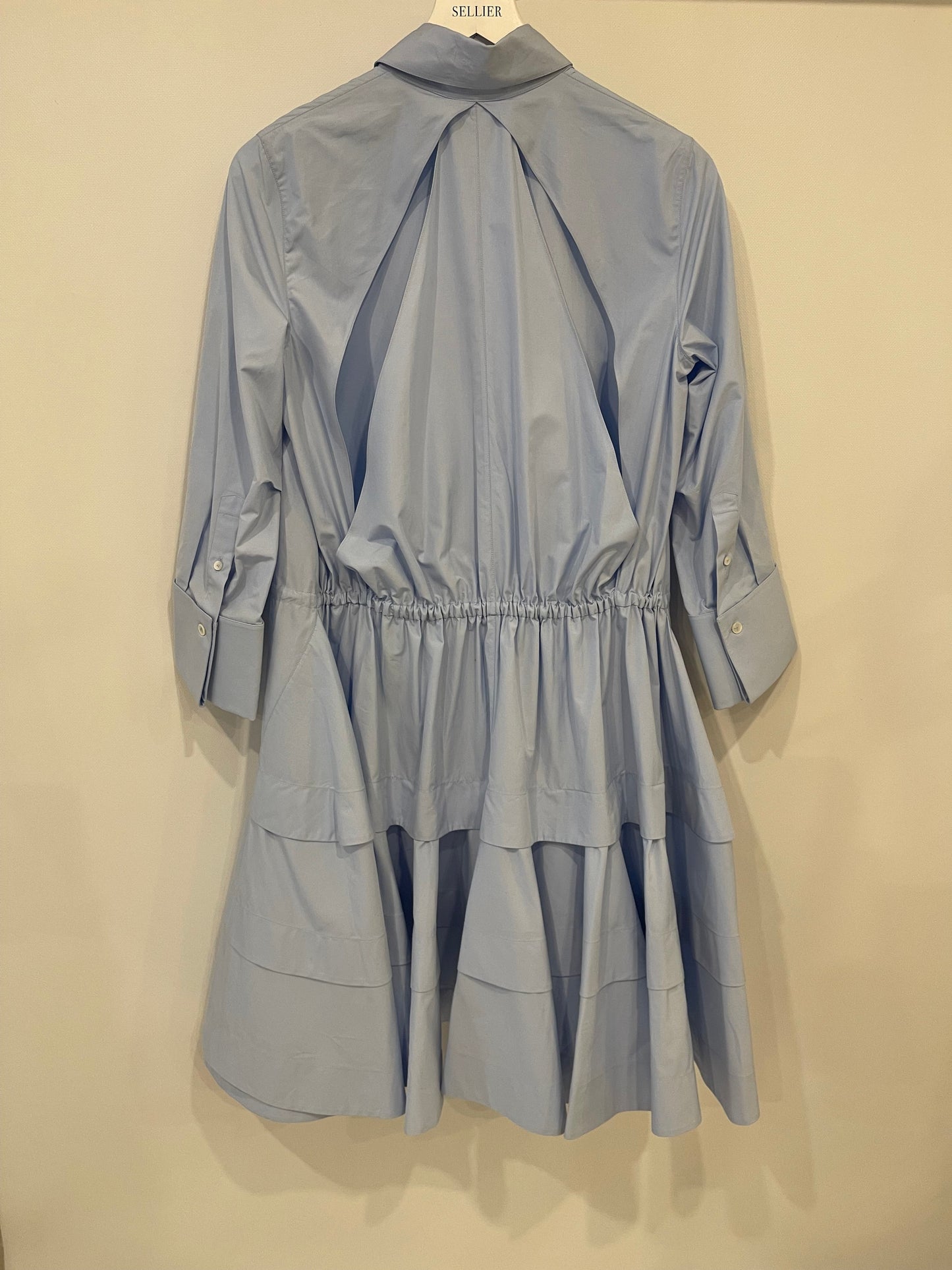Ala•a Blue Long Sleeve Midi Dress with Back Cut Detail Size FR 36 (UK 8)