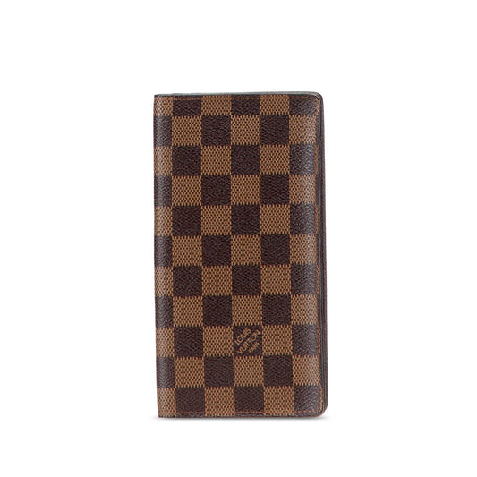 Brown Louis Vuitton Damier Ebene Brazza Wallet