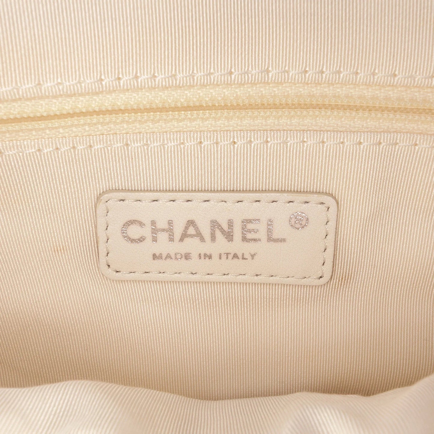 White Chanel Neoprene Fancy Crochet Flap Shoulder Bag