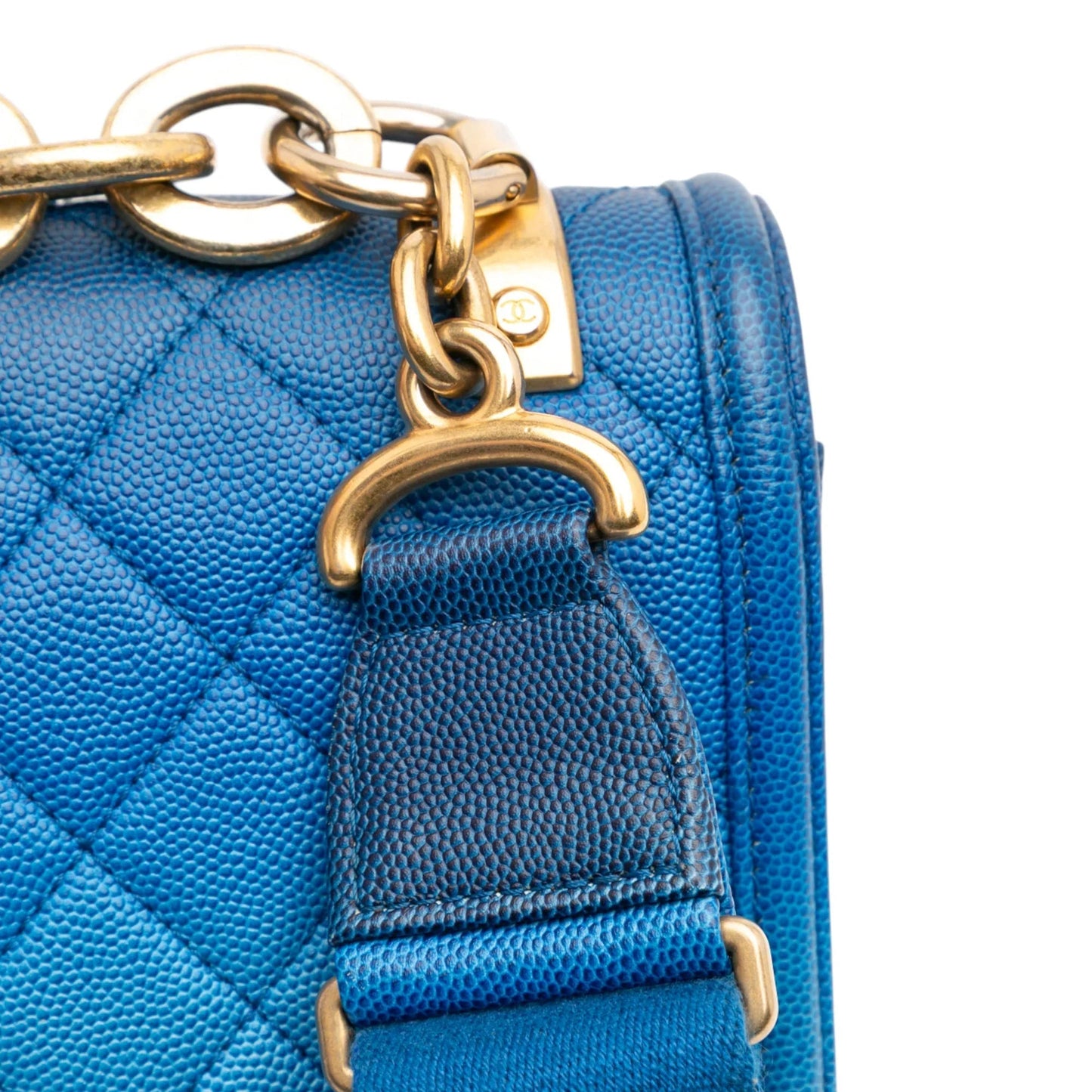 Blue Chanel Medium Quilted Caviar Sunset On The Sea Flap Satchel