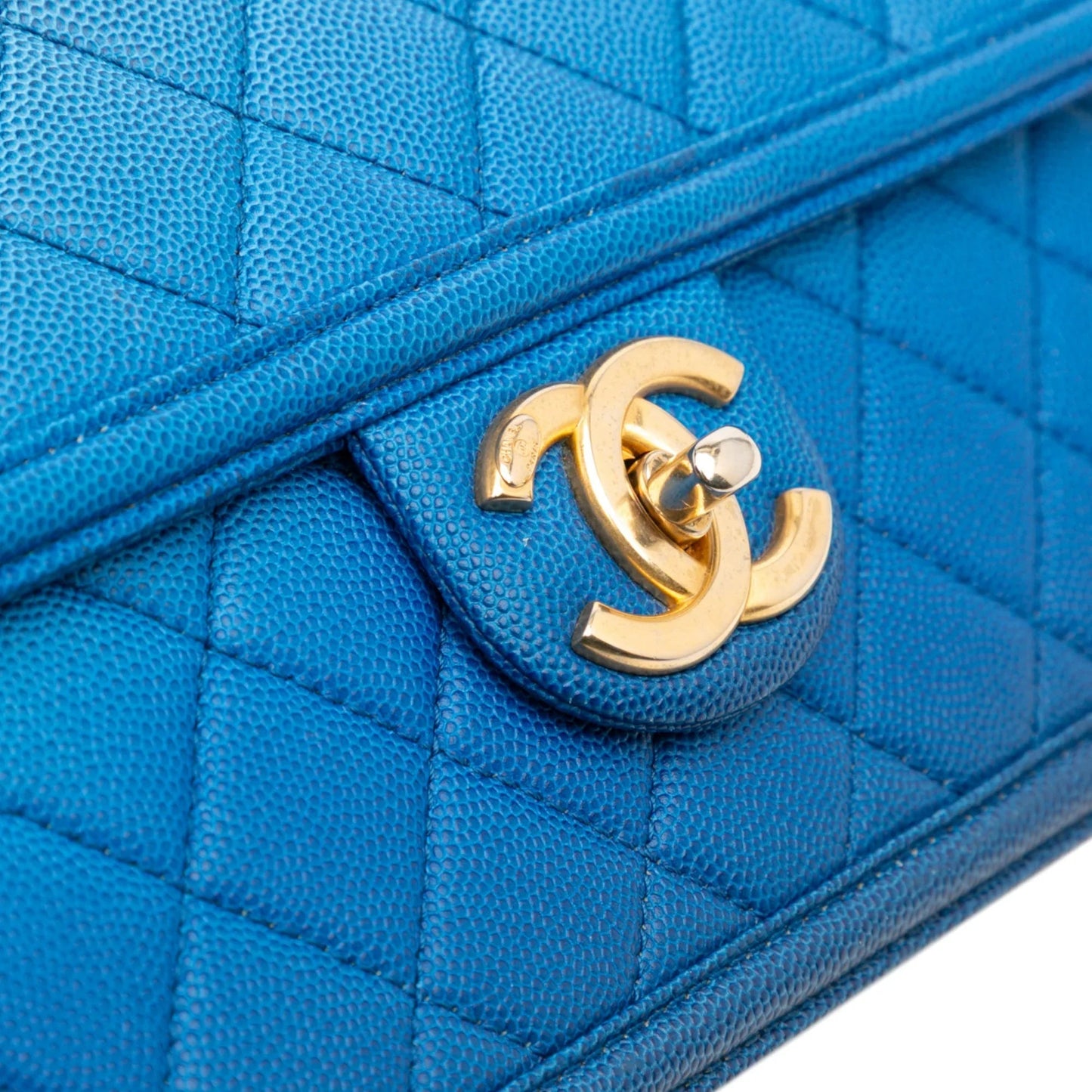 Blue Chanel Medium Quilted Caviar Sunset On The Sea Flap Satchel
