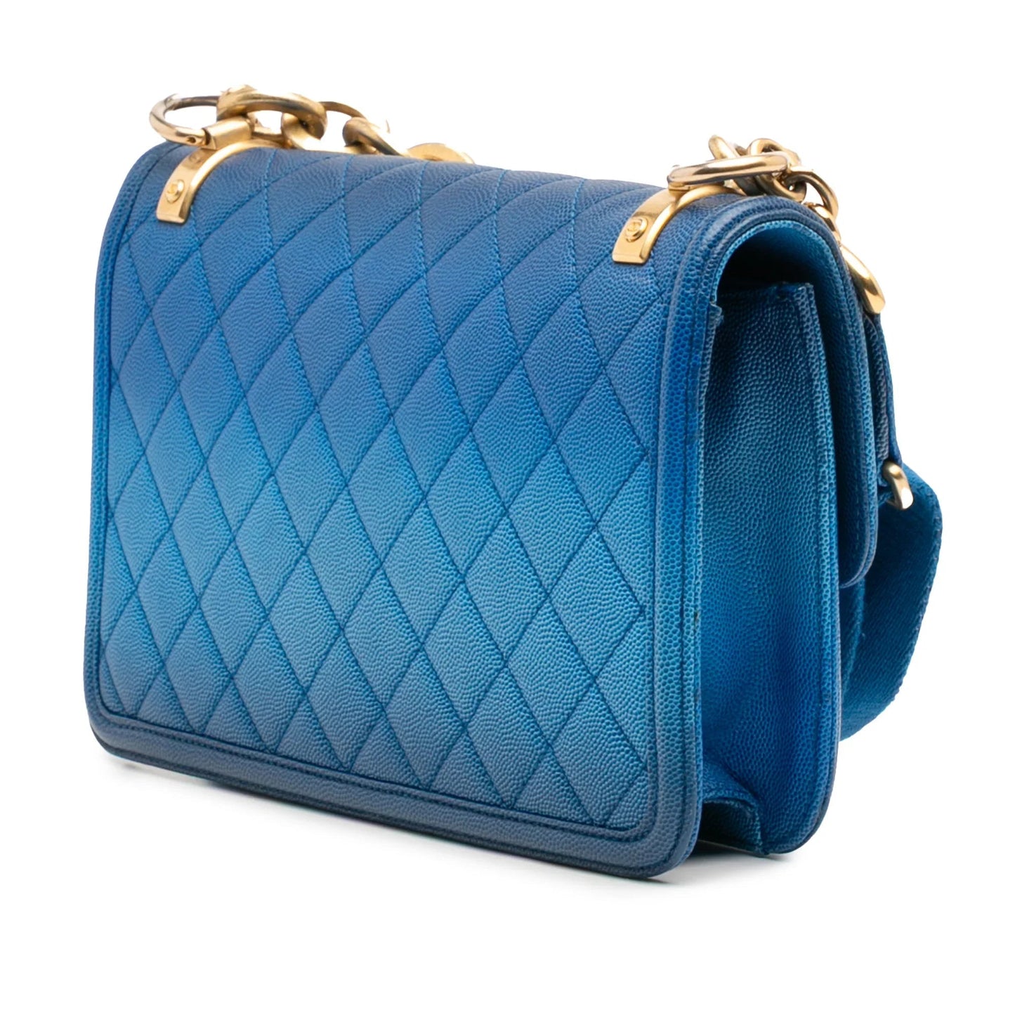 Blue Chanel Medium Quilted Caviar Sunset On The Sea Flap Satchel