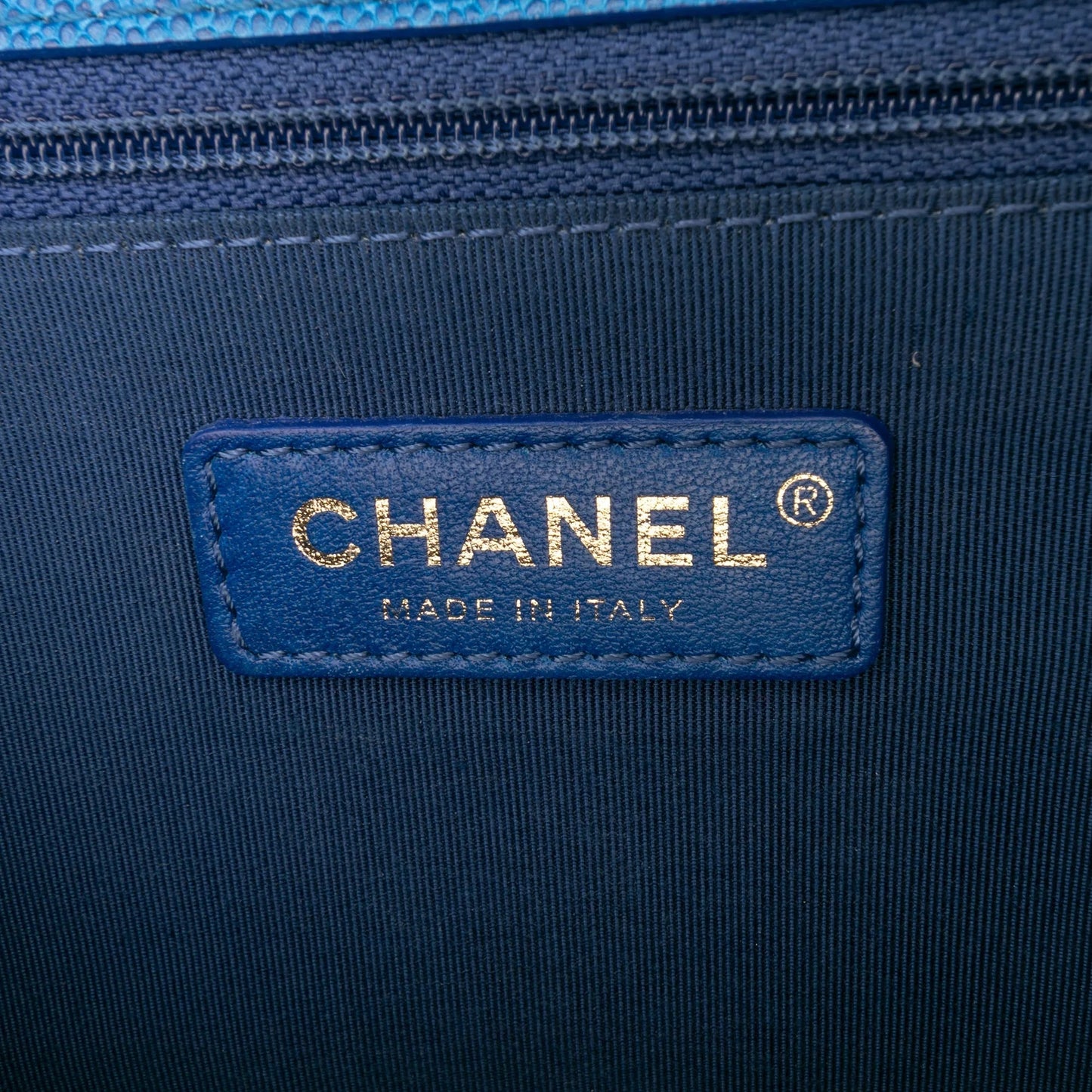 Blue Chanel Medium Quilted Caviar Sunset On The Sea Flap Satchel