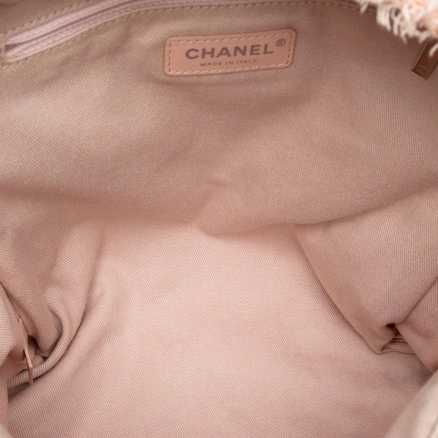 Pink Chanel Quilted Canvas Front Pocket Fringe Backpack