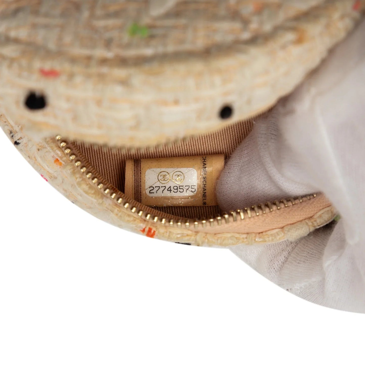 Brown Chanel CC Quilted Tweed Round Crossbody