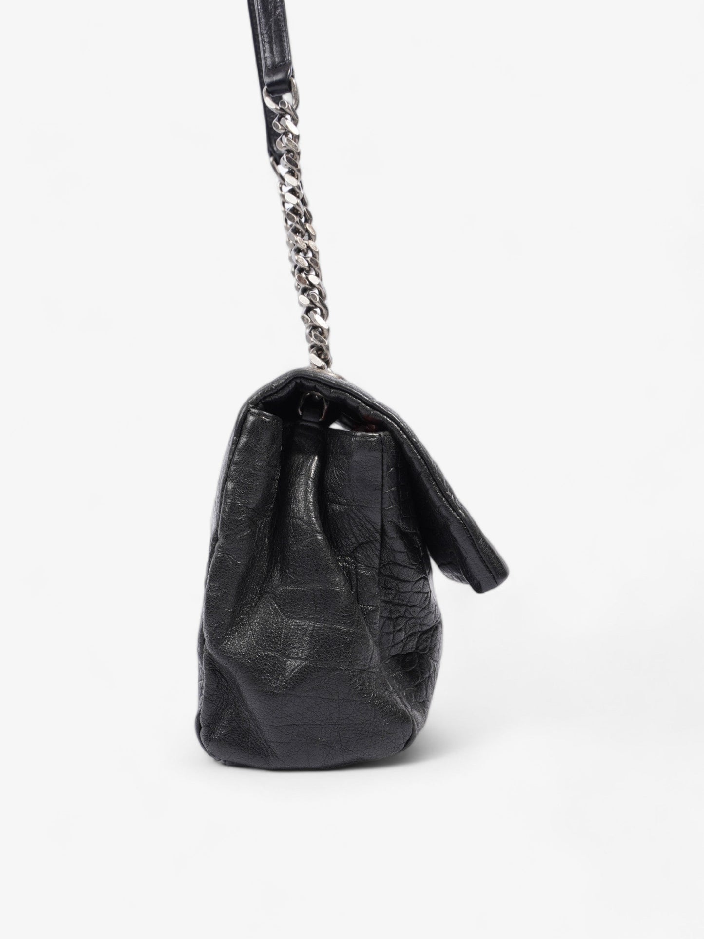 Saint Laurent West Hollywood Monogram Black Calfskin Leather Medium