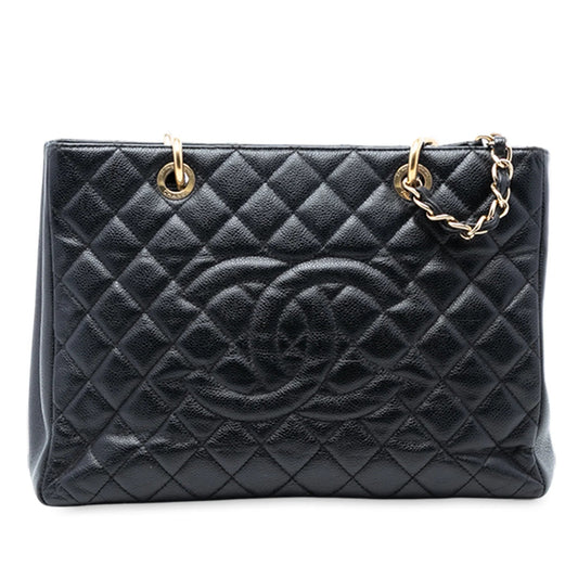 Black Chanel Caviar Grand Shopping Tote