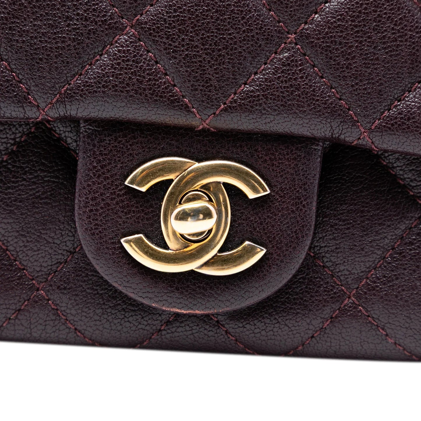 Red Chanel Mini Quilted Sheepskin Trapezio Flap Satchel
