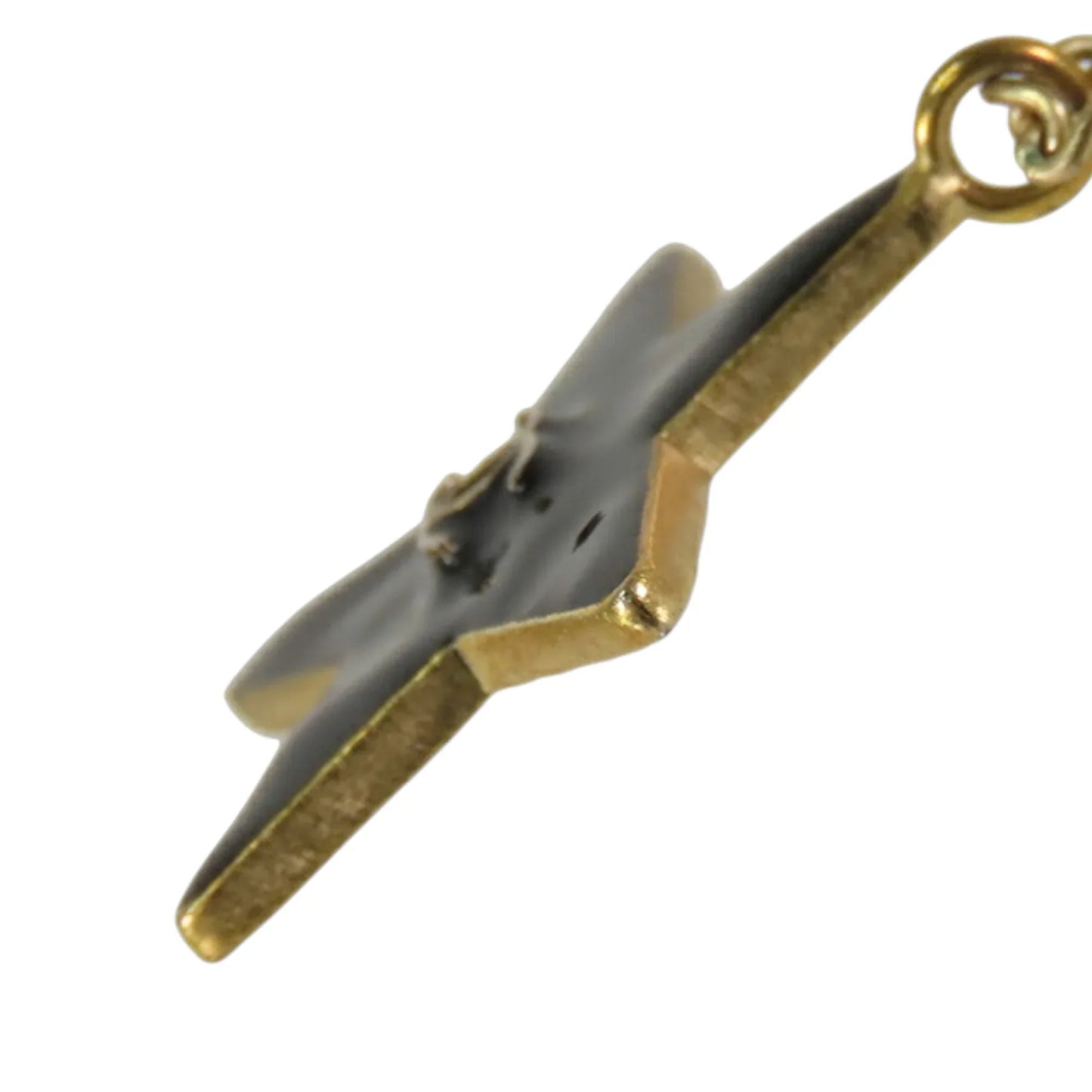Gold Chanel Gold Plated Enamel CC Logo Star Pendant Necklace