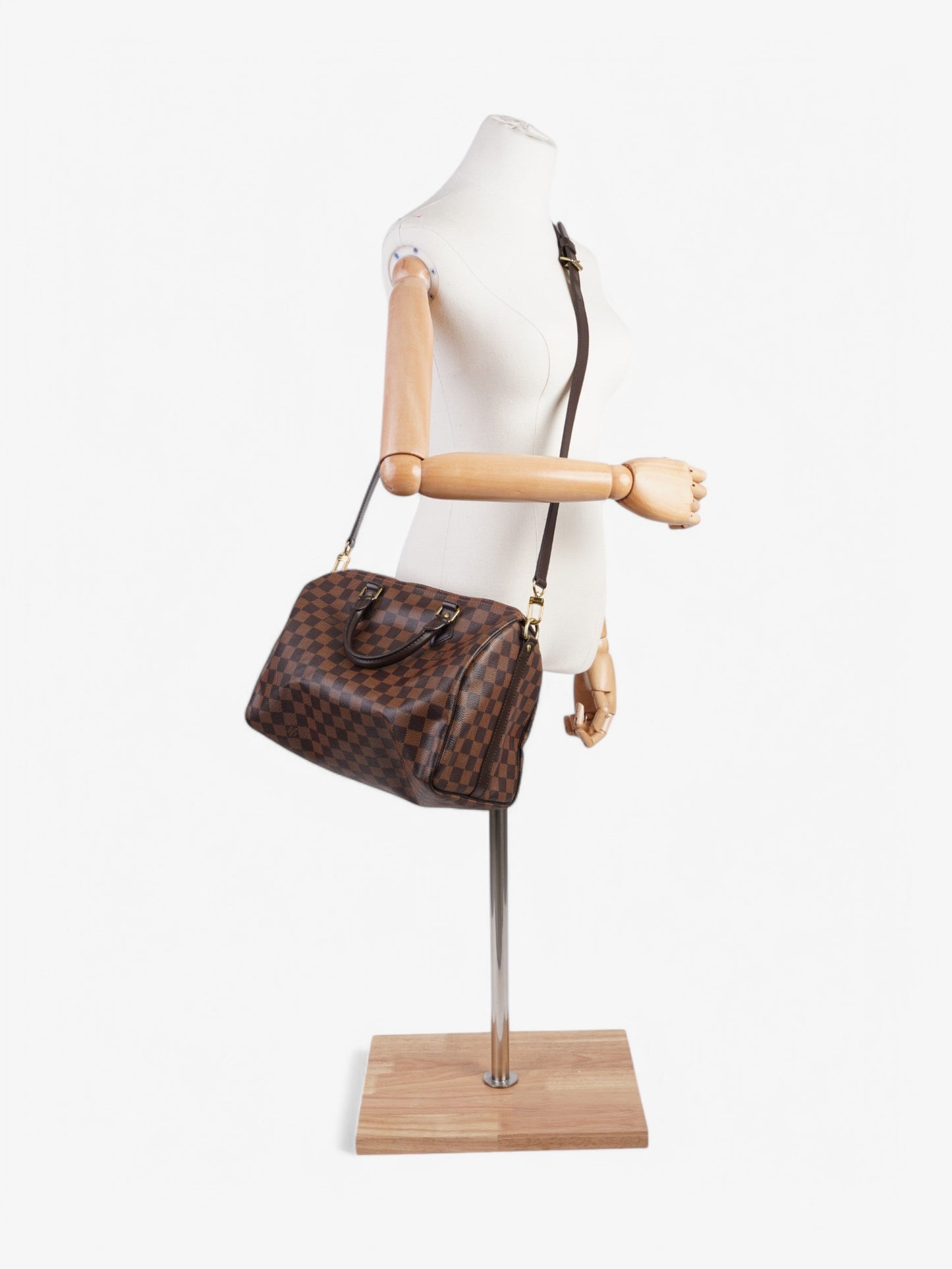 Louis Vuitton Speedy Bandouliere Damier Ebene Coated Canvas 30