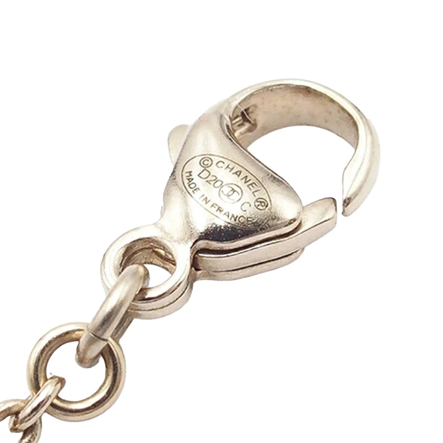 Gold Chanel Gold Plated Resin Train Tag Pendant Necklace