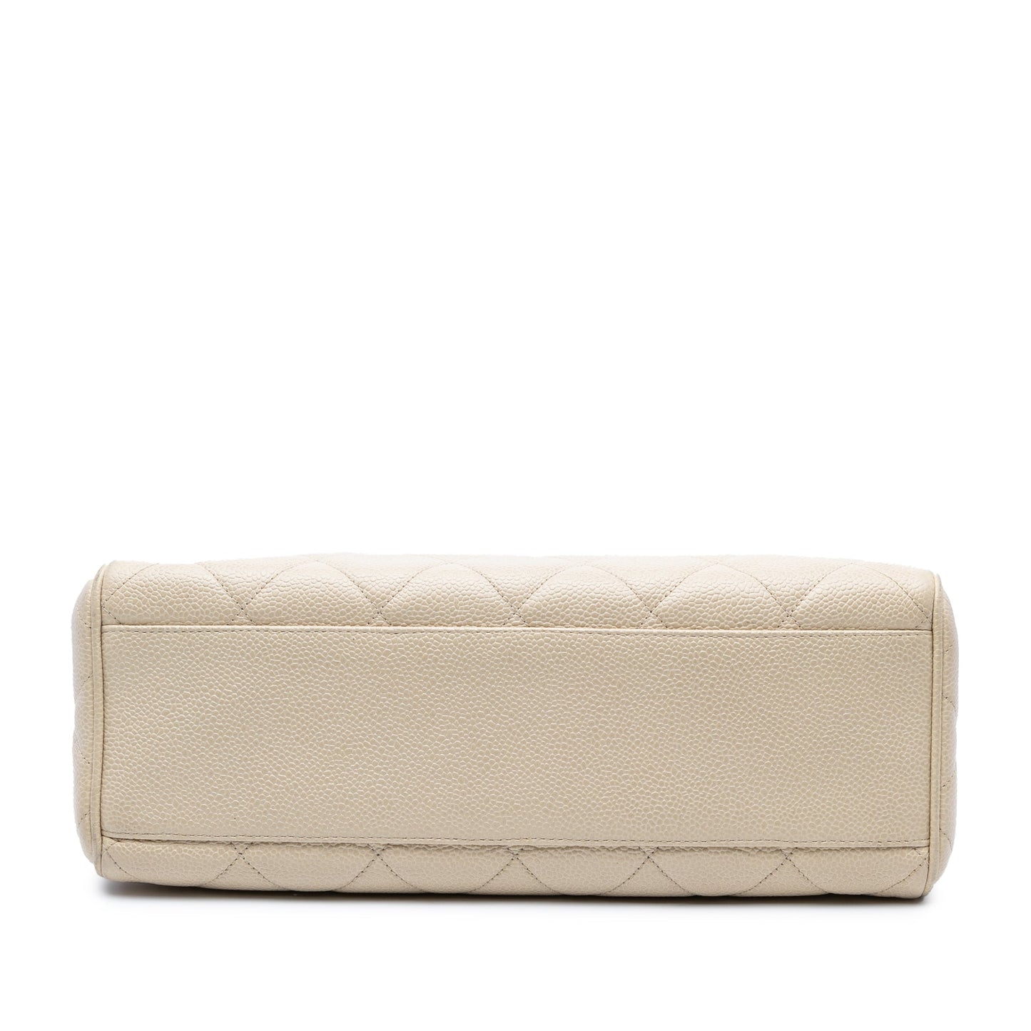 White Chanel CC Quilted Caviar Crossbody