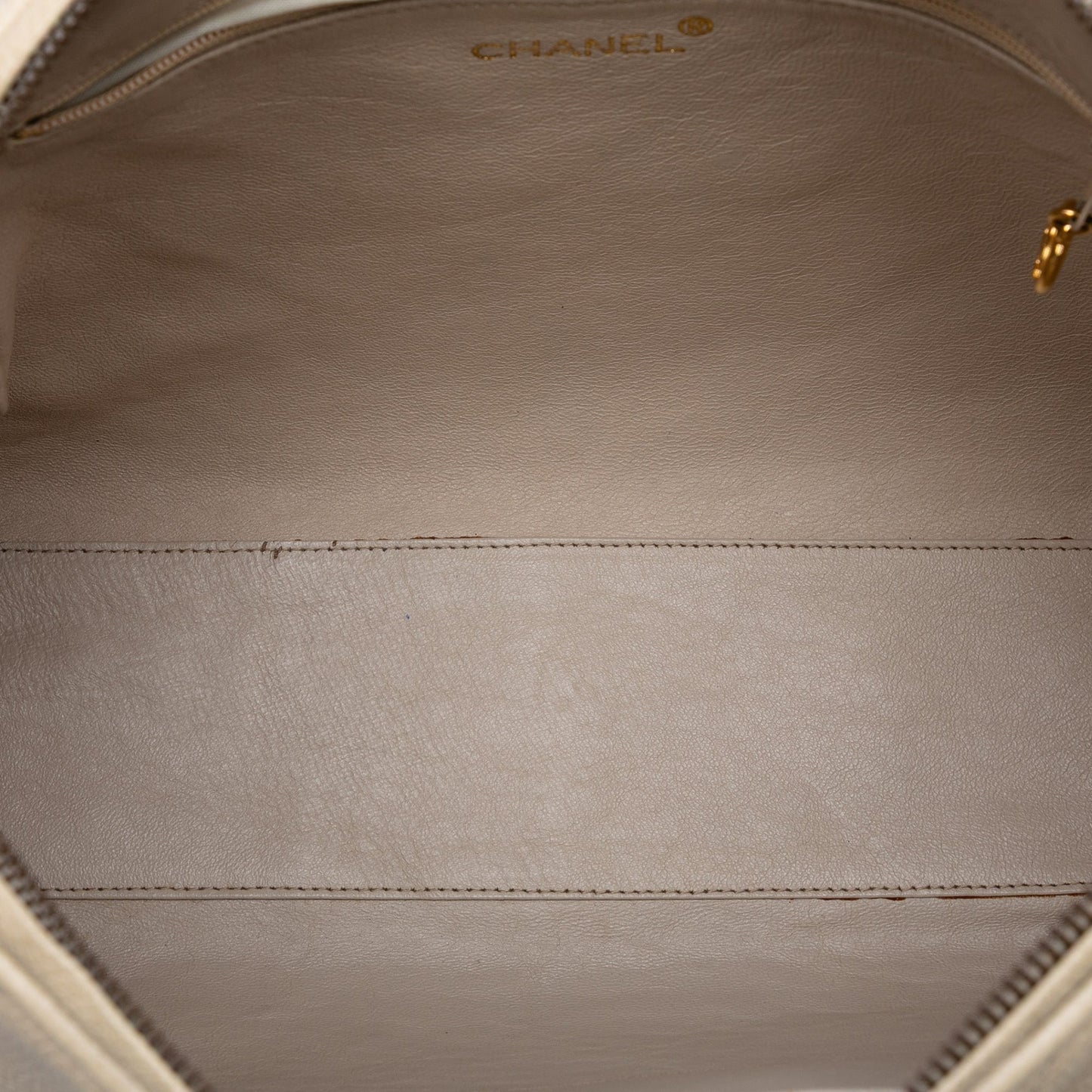 White Chanel CC Quilted Caviar Crossbody