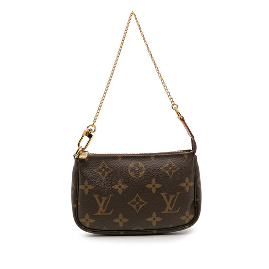 Brown Louis Vuitton Monogram Mini Pochette Accessoires Handbag