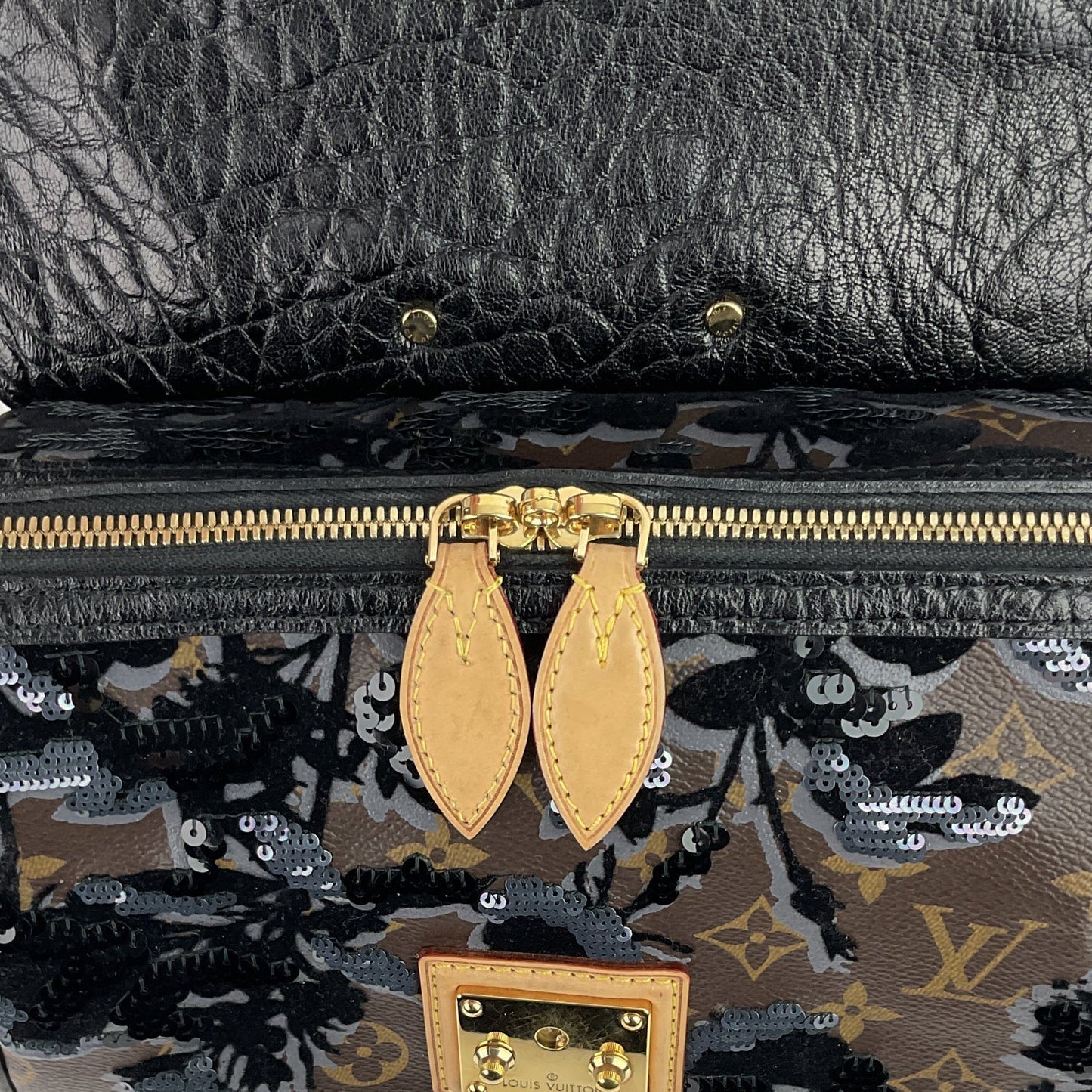 LOUIS VUITTON Carro l Fleur de Jais Monogram Canvas Bag