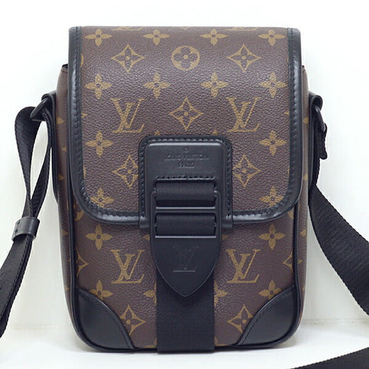 LOUIS VUITTON Shoulder Bag M46442 PVC, Leather black Monogram Macasa archie messenger mens