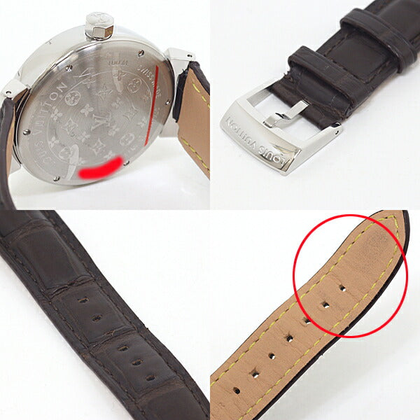 LOUIS VUITTON Watches Quartz Q1131 Stainless Steel Silver Black Type Tambour