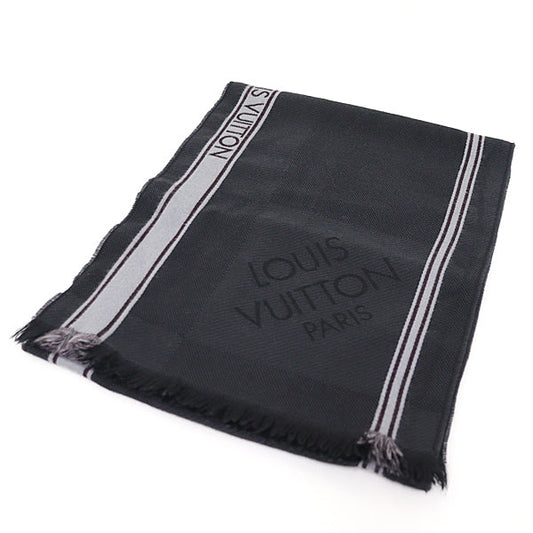 LOUIS VUITTON Scarf M72685 wool Dark gray Scarf Echarpe Messager Damier Geant mens