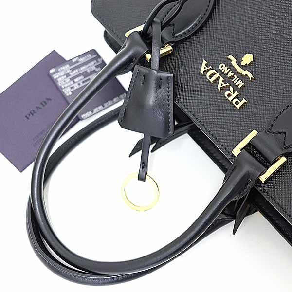 PRADA Shoulder Bag 1BA113 Safiano leather black Safiano 2way bag