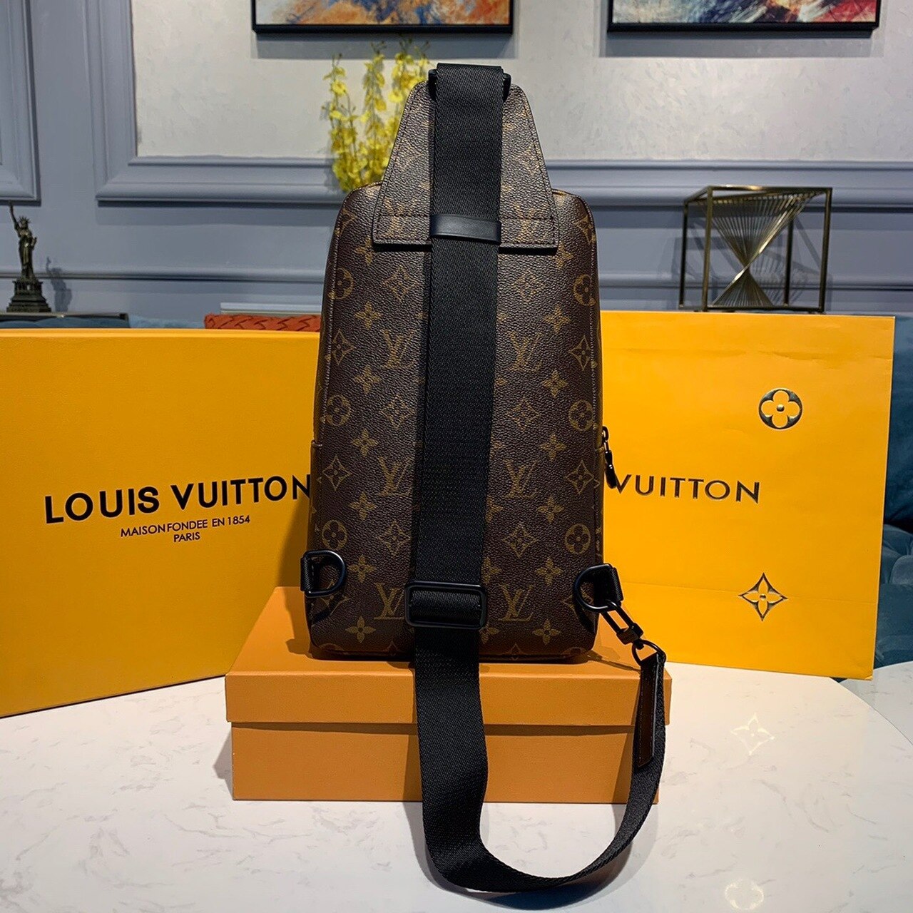 Top Quality Avenue Sling Bag Monogram Canvas For Men, Bag, Crossbody Bags 12.2in/31cm Top Quality