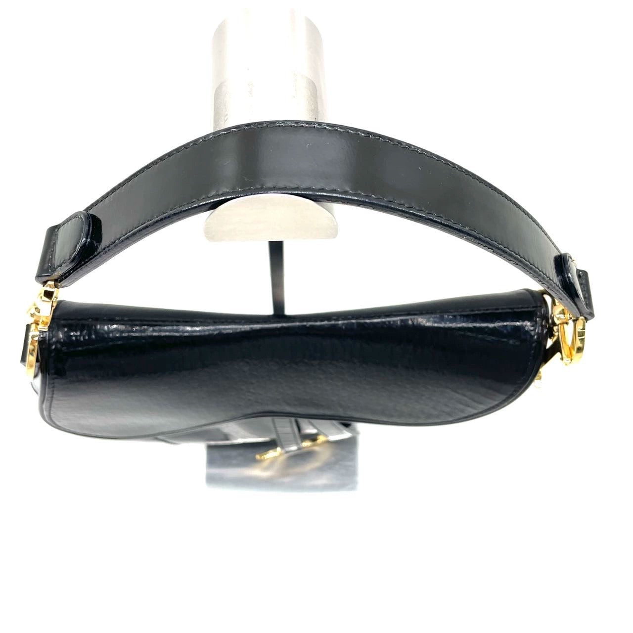 Dior Saddle Small   Shoulder Bag Black Patent Leather