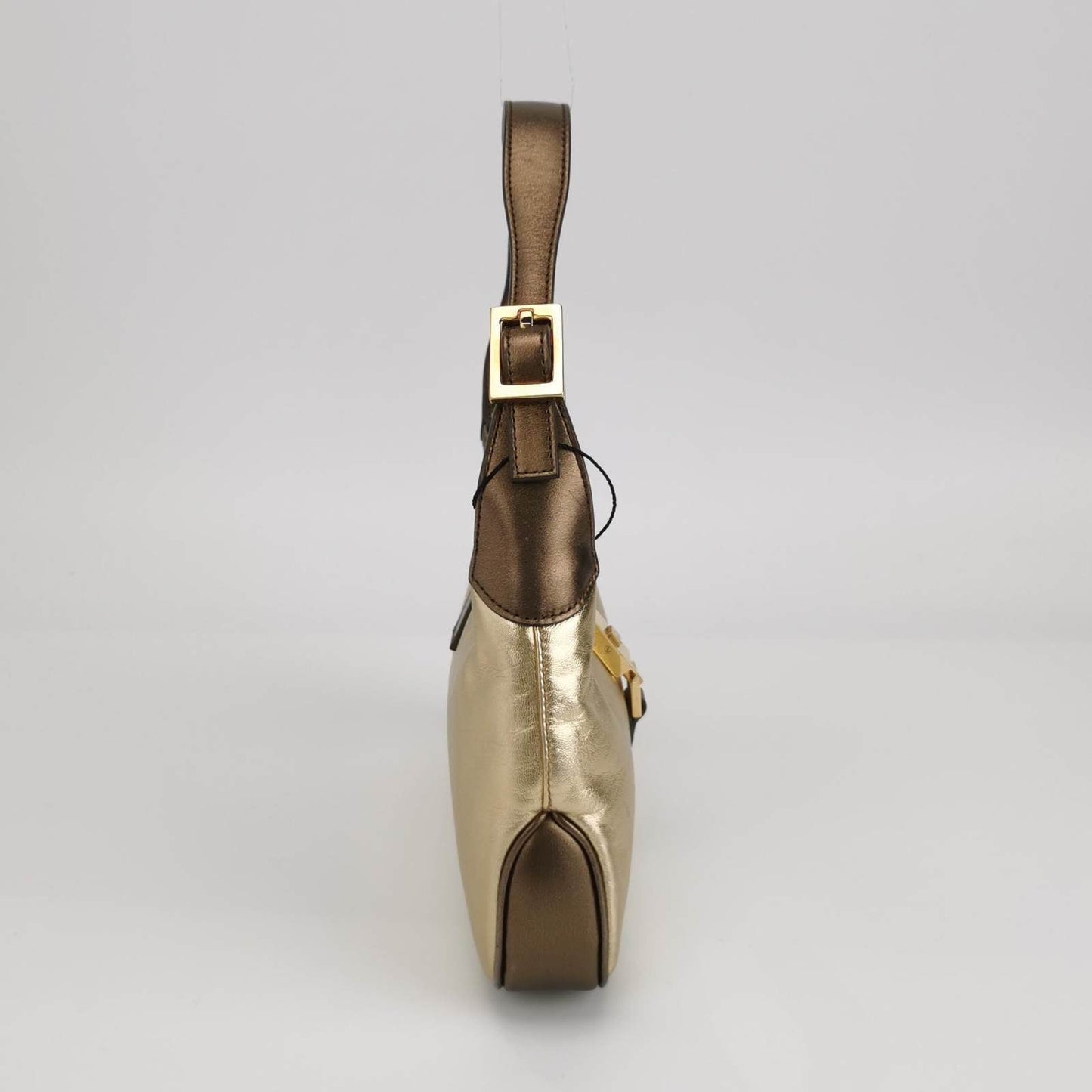 Gucci Jackie   Mini Gold Lambskin Leather Brown Calfskin Leather