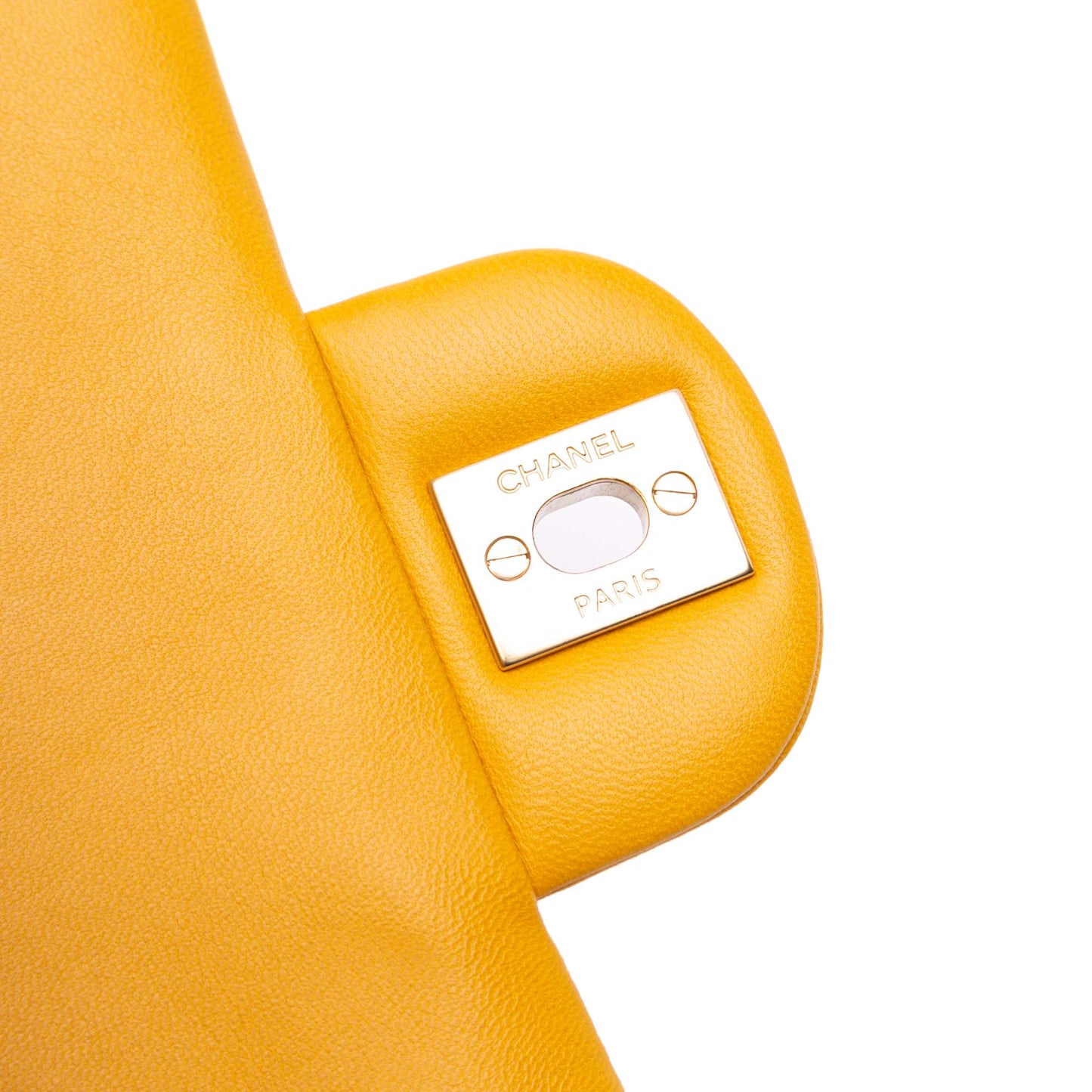 Yellow Chanel Mini Rectangular Classic Lambskin Single Flap Crossbody Bag