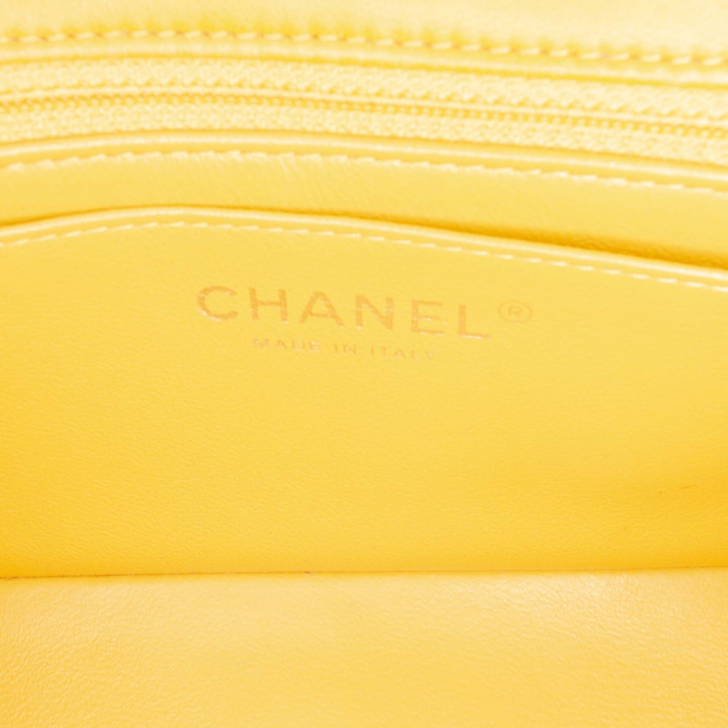 Yellow Chanel Mini Rectangular Classic Lambskin Single Flap Crossbody Bag