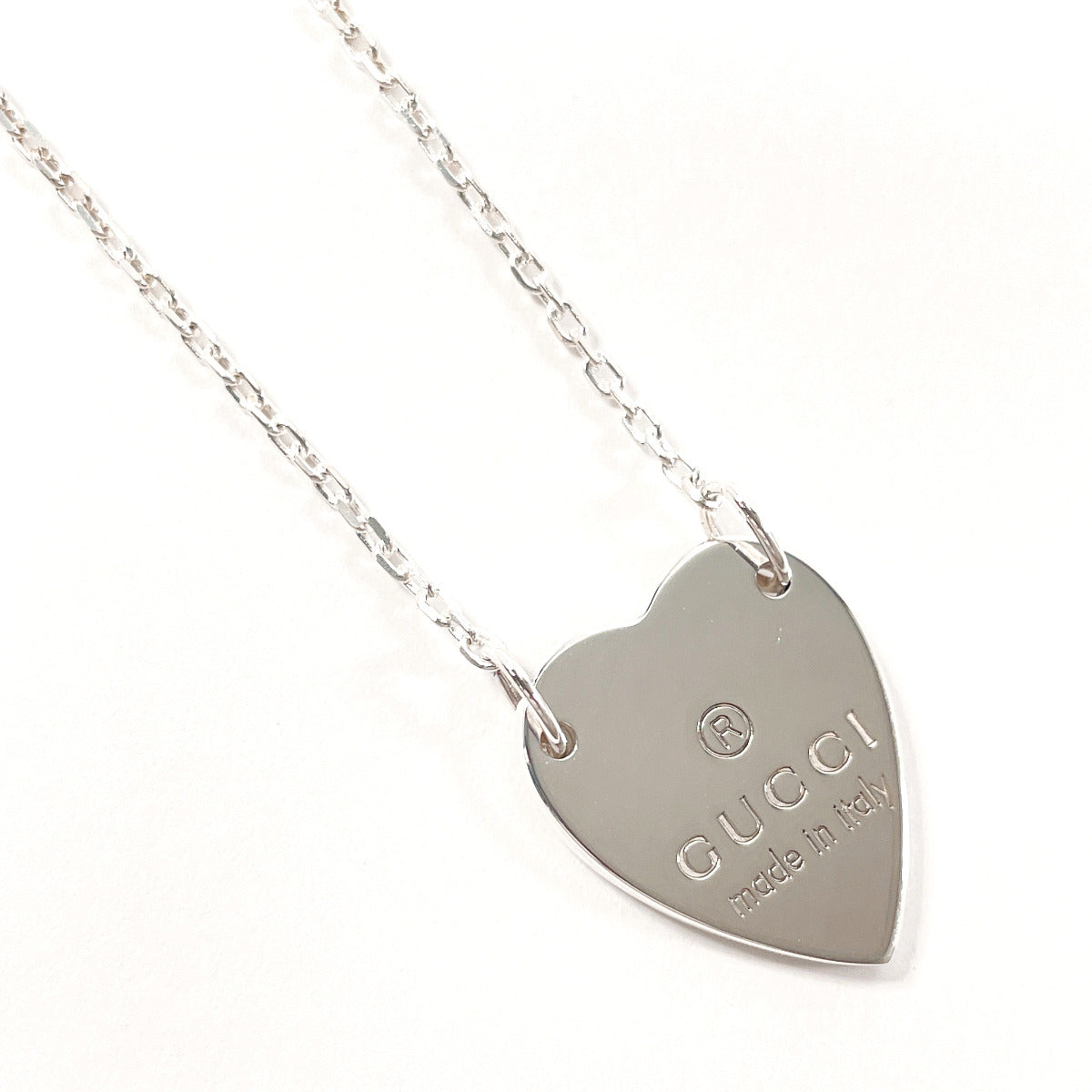 GUCCI Necklace Silver925 Silver Heart plate Women