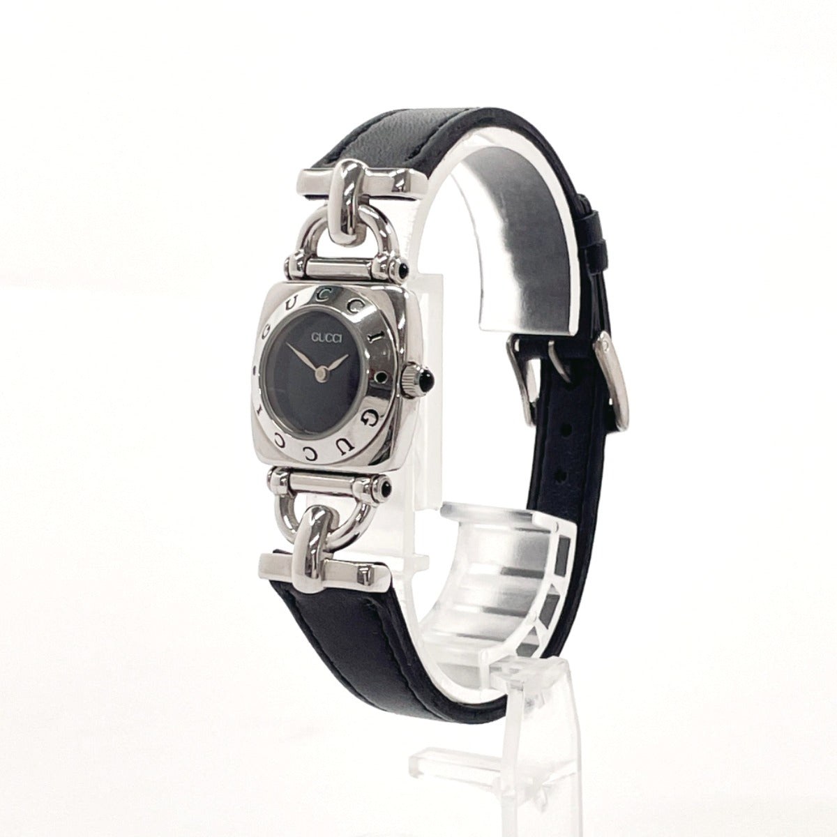 GUCCI Watches Quartz 6300L Stainless Steel Silver black dial Women  d