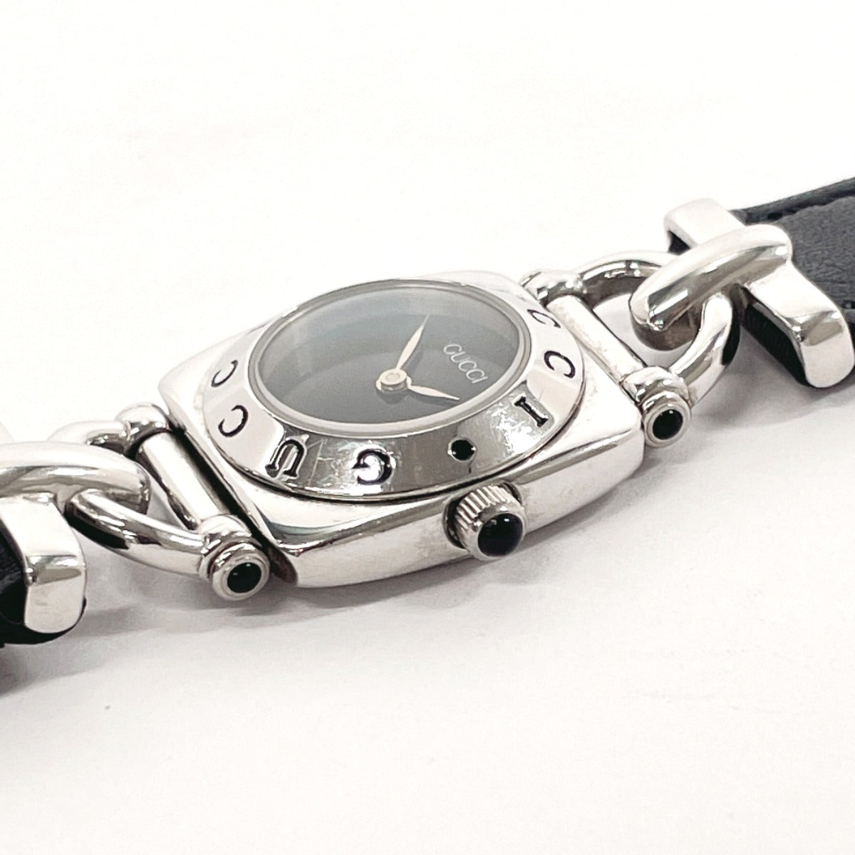 GUCCI Watches Quartz 6300L Stainless Steel Silver black dial Women  d
