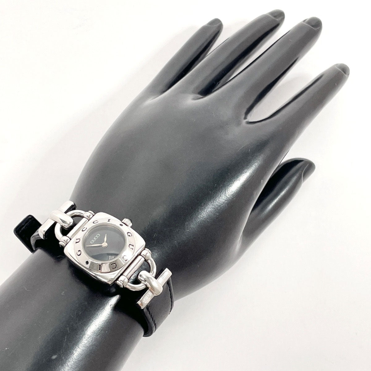 GUCCI Watches Quartz 6300L Stainless Steel Silver black dial Women  d