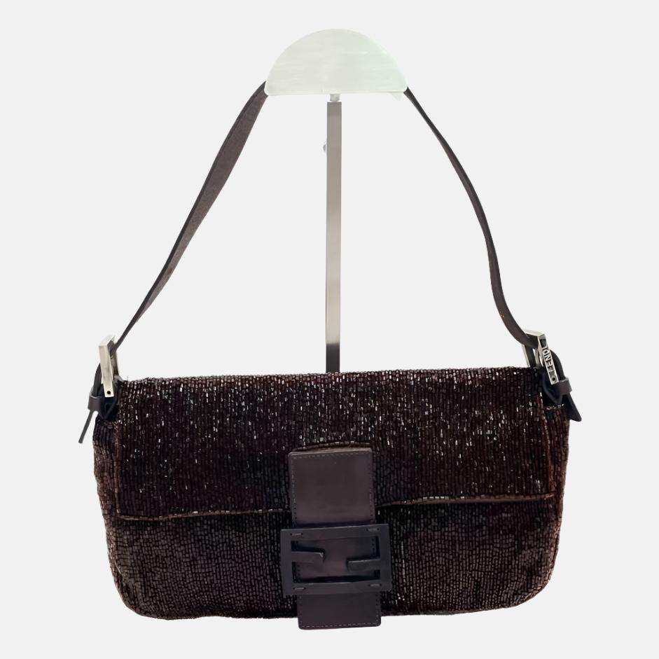 Fendi Baguette   Dark Chocolate Brown Glitter Beads
