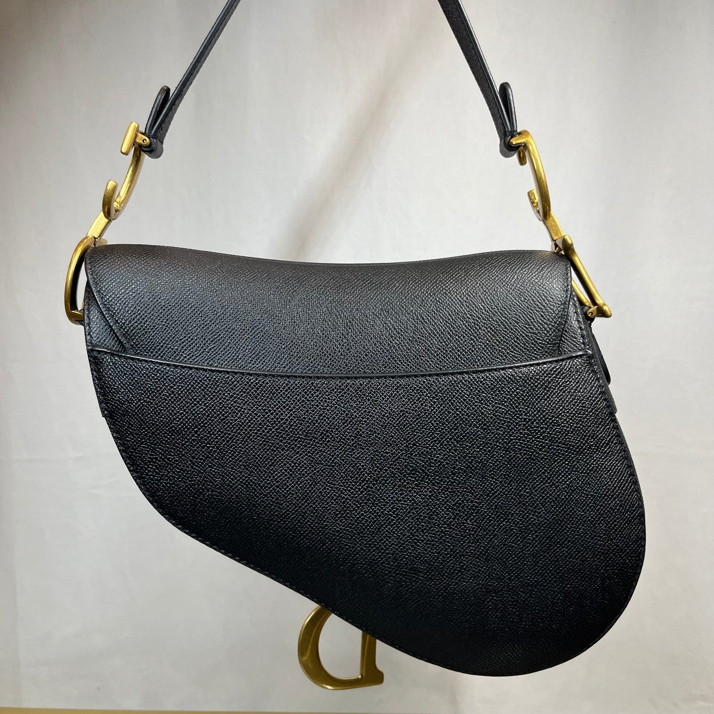 Dior Leather Saddle Bag Black